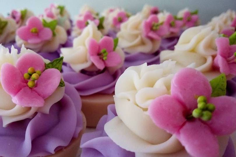 Cupcake de flor con pistilo