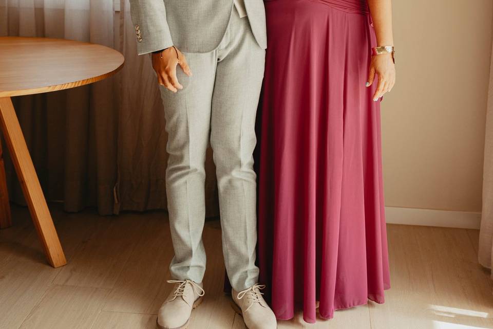 Con su madre