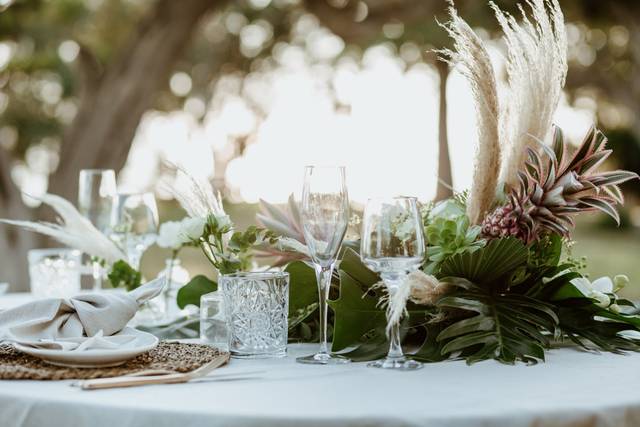 Decoración floral de mesa