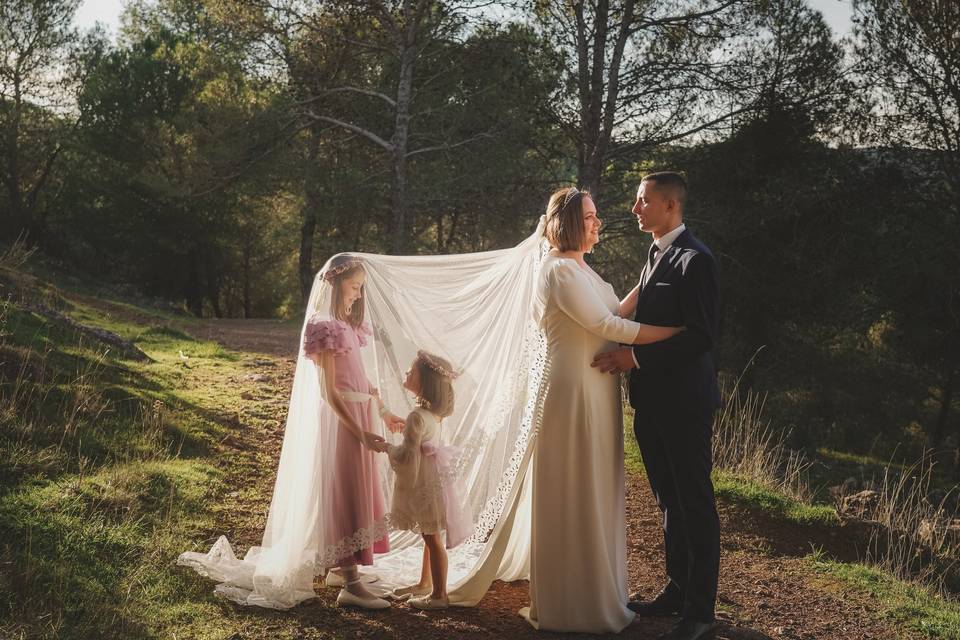 Post boda en el bosque