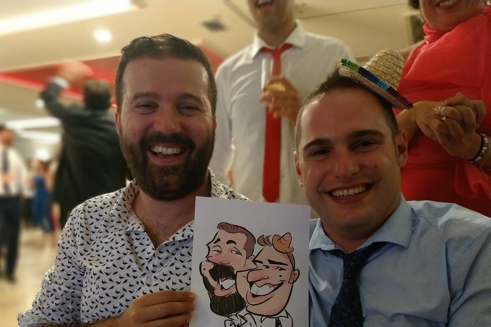 Caricaturas en boda