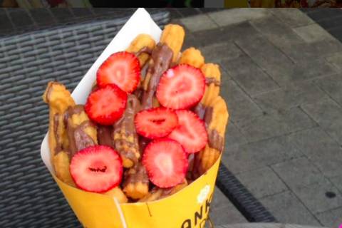 Churros de choco y fruta