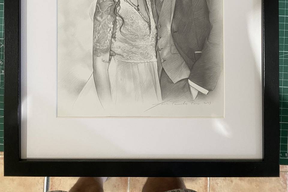 Retrato a lápiz boda