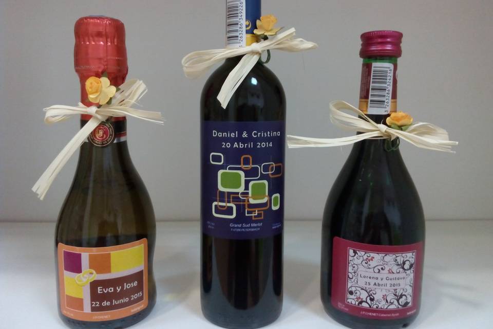 Botellas vino francés