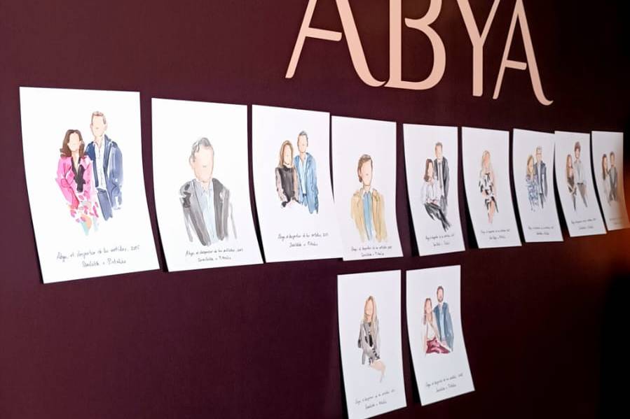 Retratos de invitados con acua