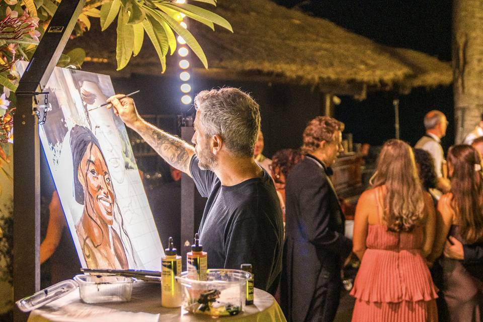 Live painting en boda