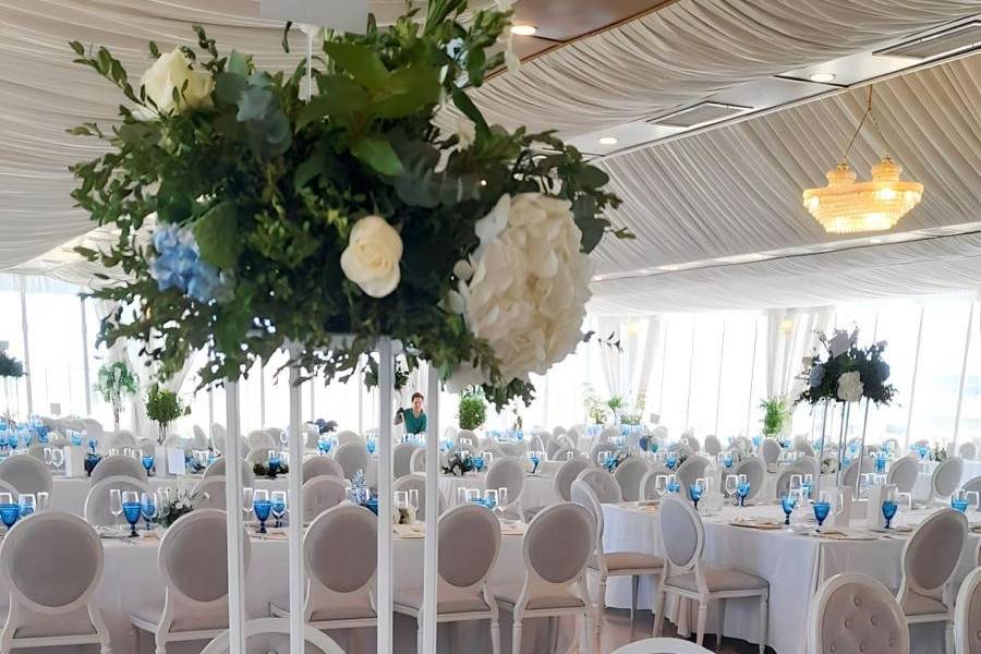 Decoracion Blanco y azul