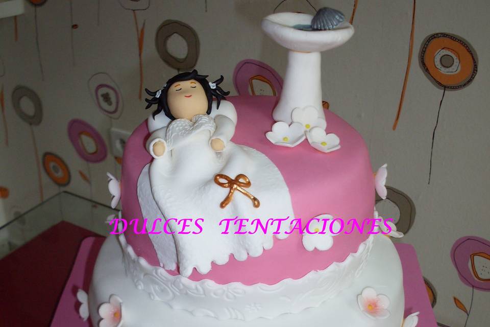 Tarta de bautizo de fondant