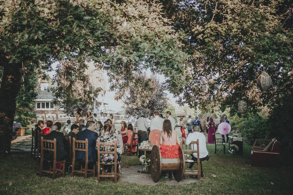 Foto en la finca boda