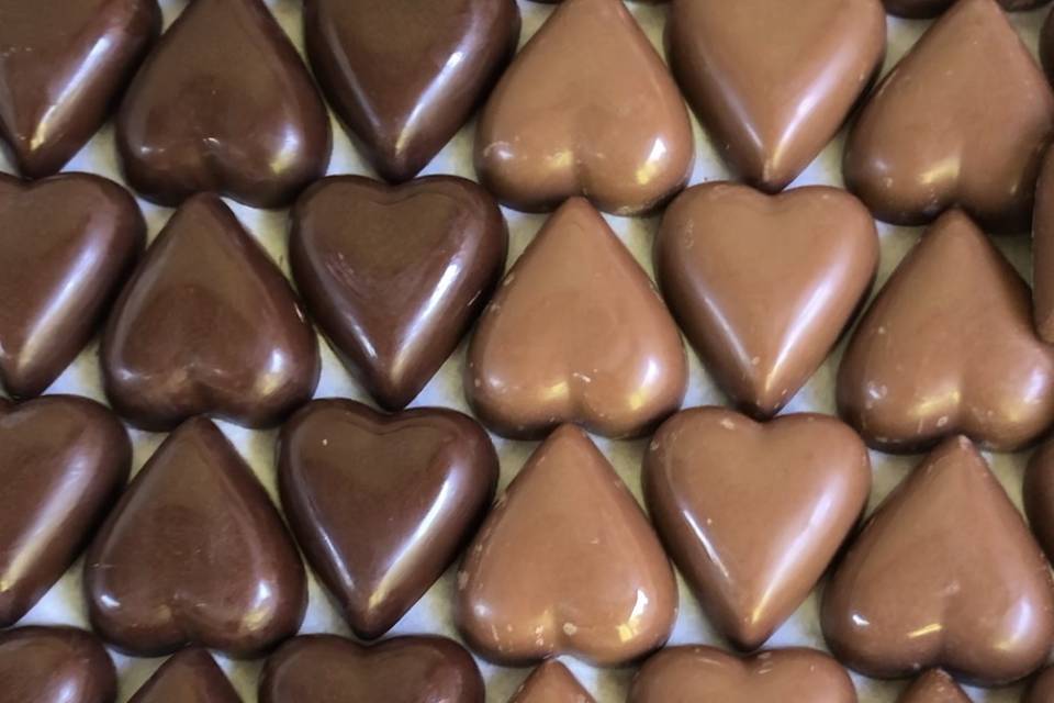 Corazones chocolate