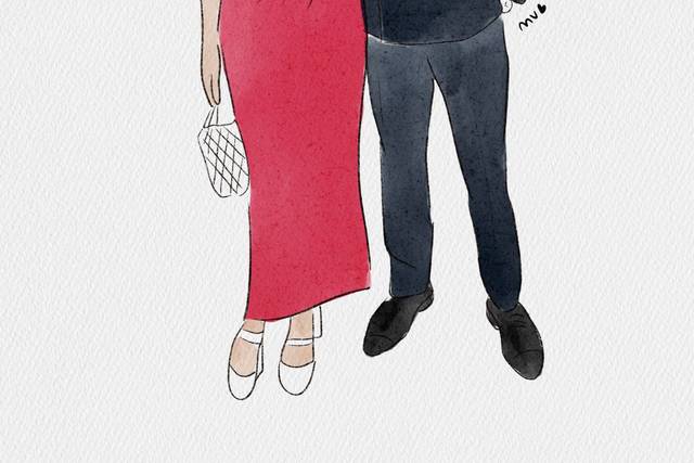 Ilustración de invitados de boda