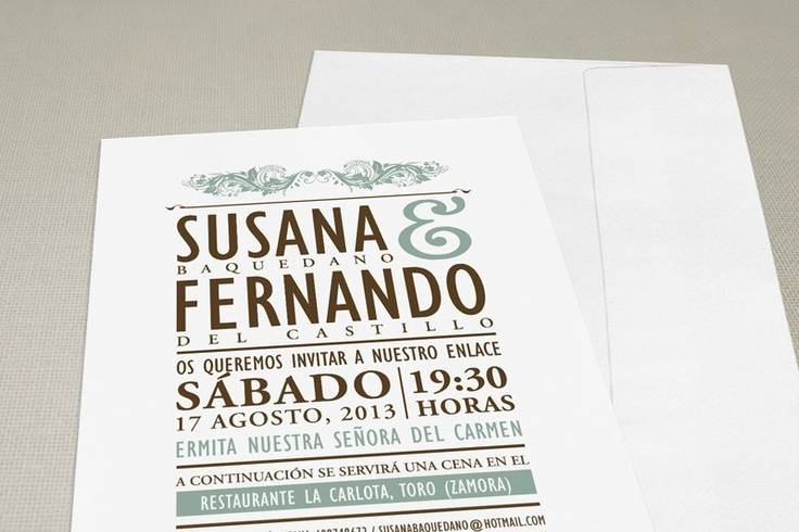 Invitación con caligrafía especial