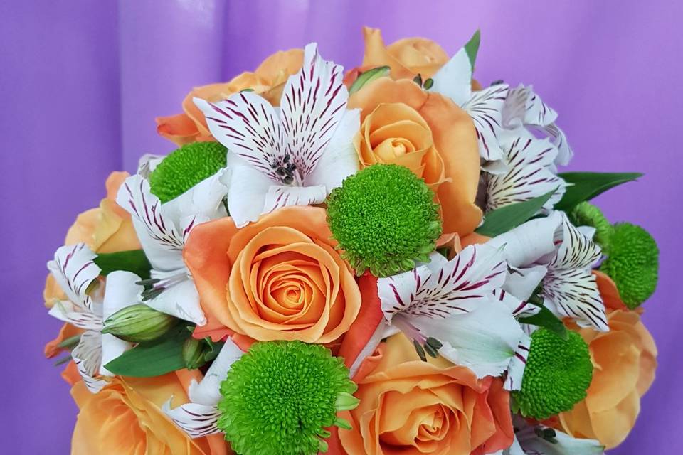 Bouquet de rosas naranjas