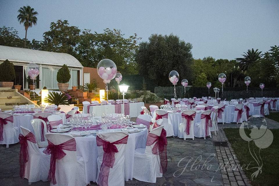 Centros de mesa con globos