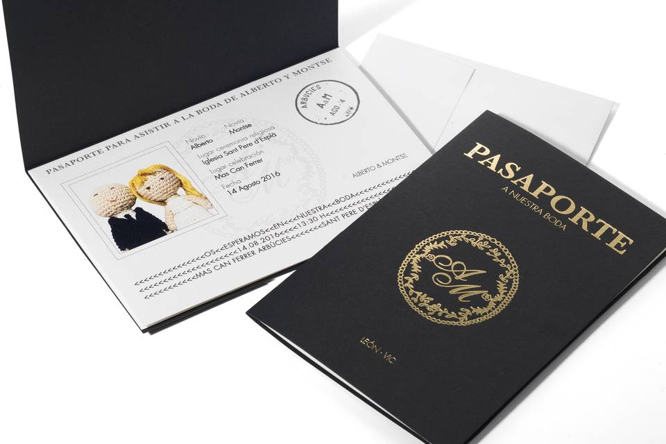 Invitaciones de boda de pasaporte