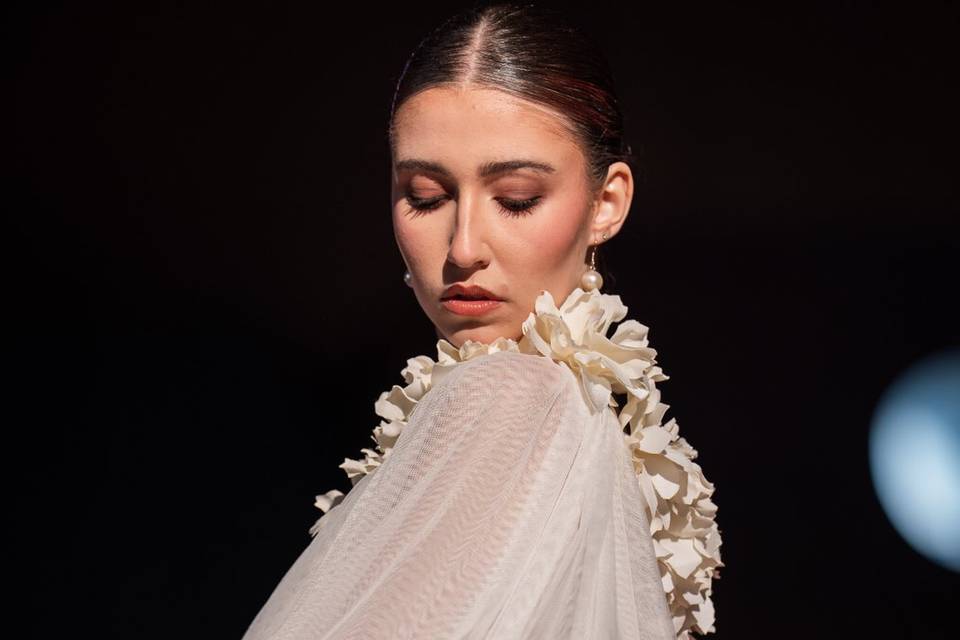 Vestido manga de flores