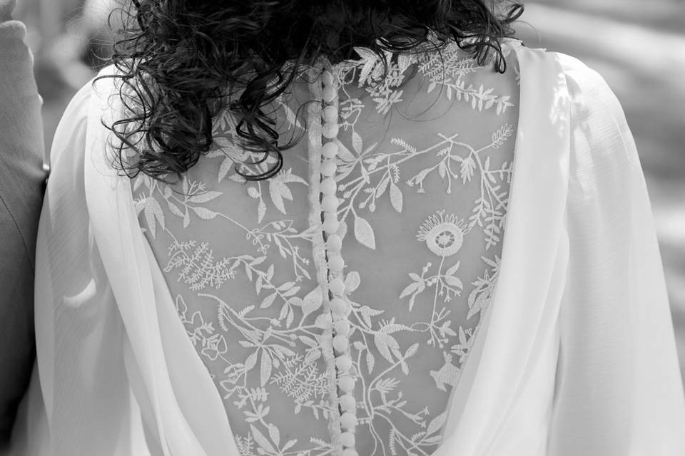Vestido en gasa natural