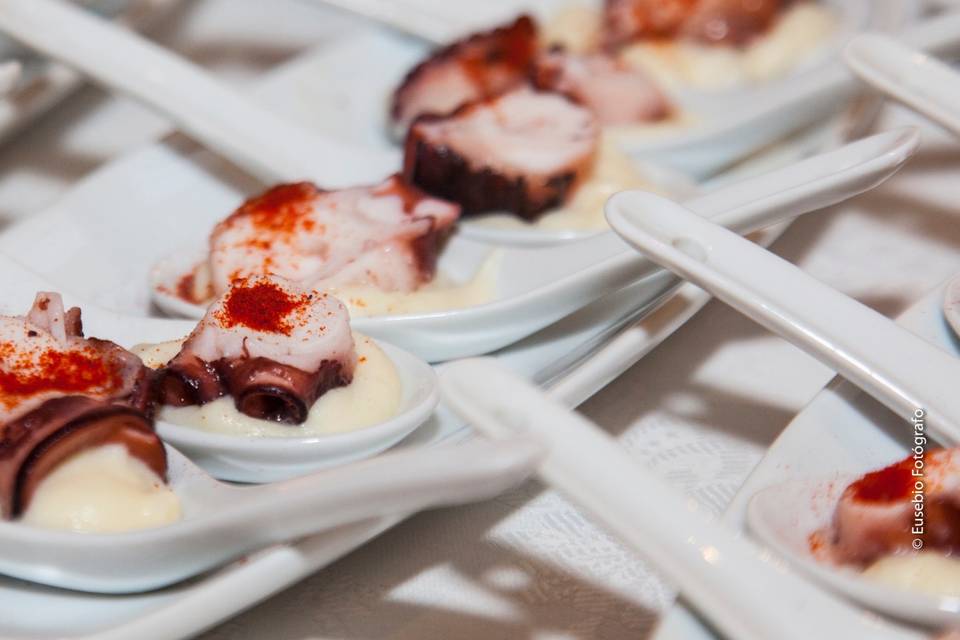 Pulpo y crema