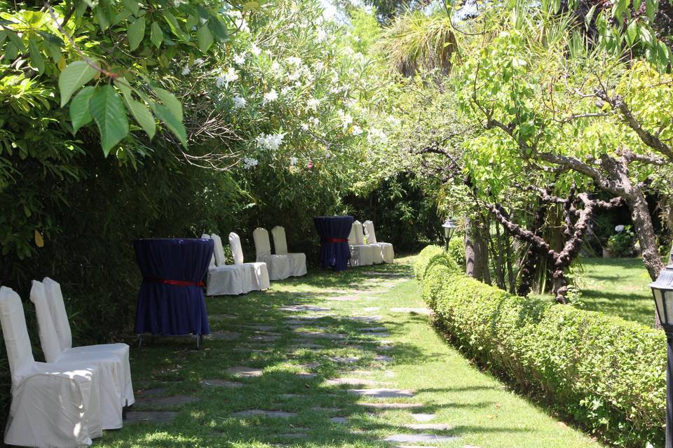 Carpa en jardín