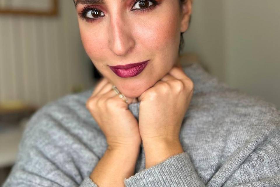 Maquillaje social burgundy