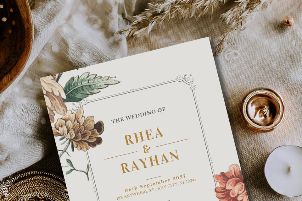 Invitación Vintage botanical