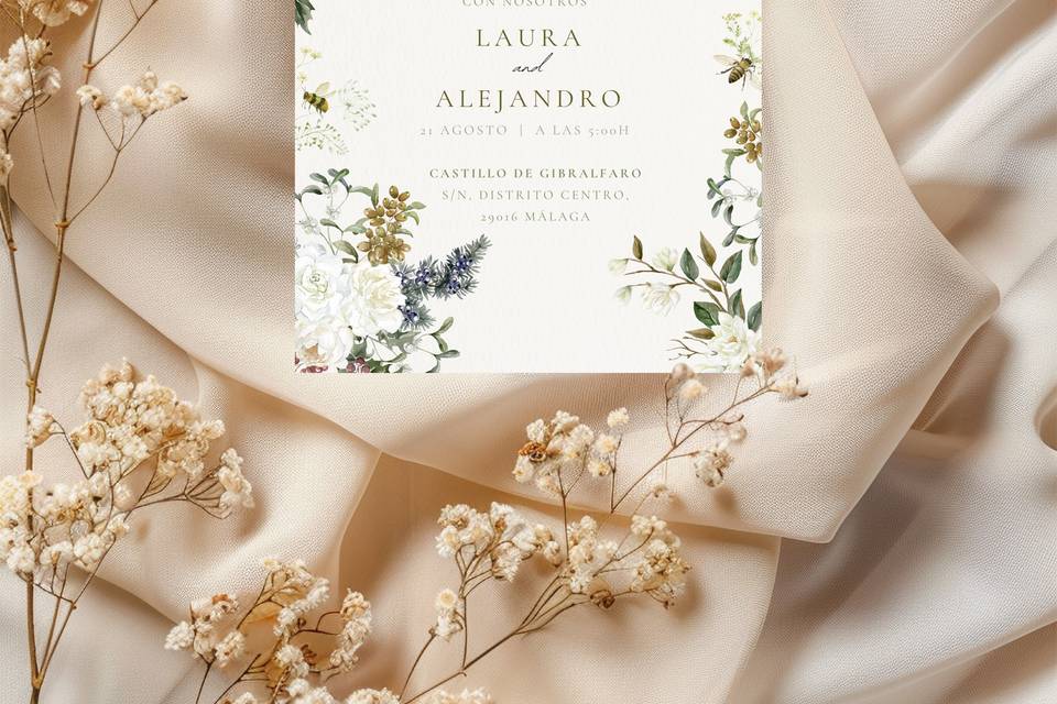 Invitacion Boho floral