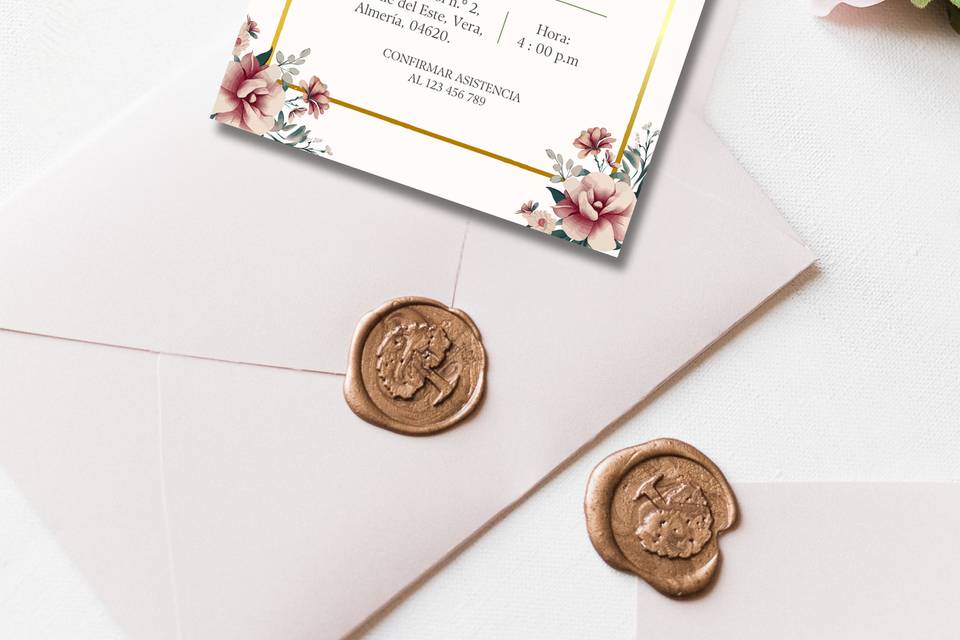 Invitación vintage floral