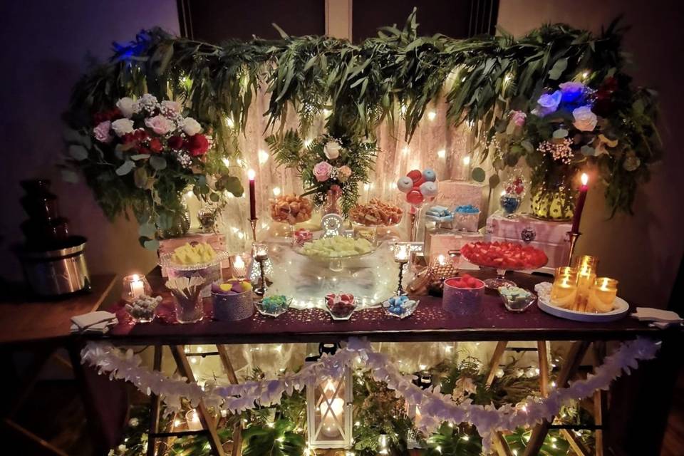 Mesa dulce completa y floral