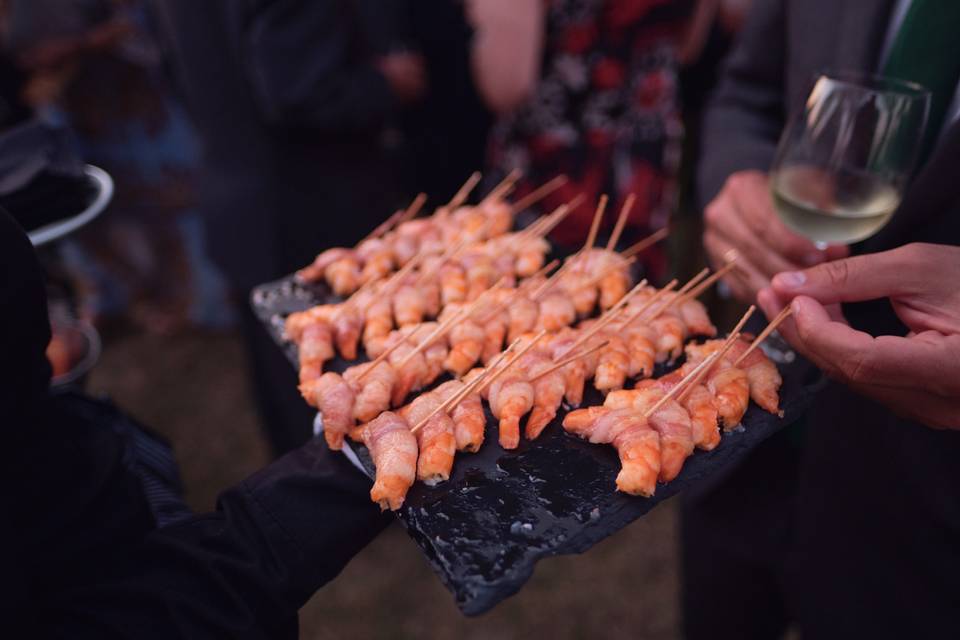 Brocheta de langostino ibérico