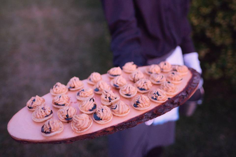 Blini con crema de foie