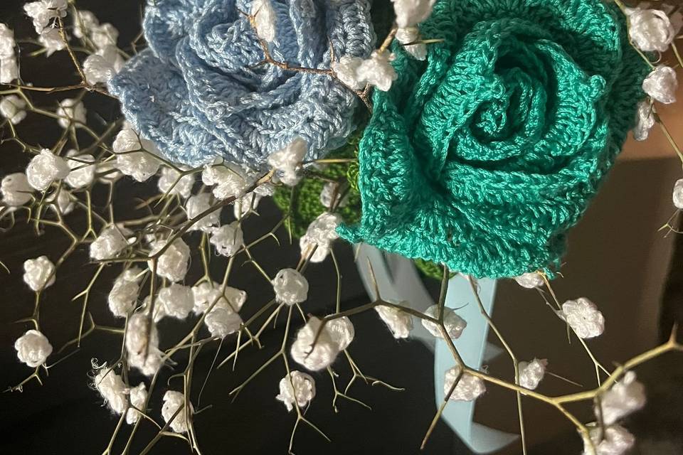 Ramo de novia hecho en crochet