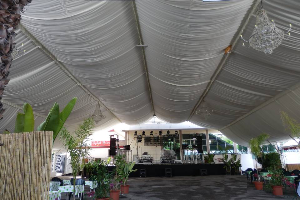 Decoracion carpa poligonal