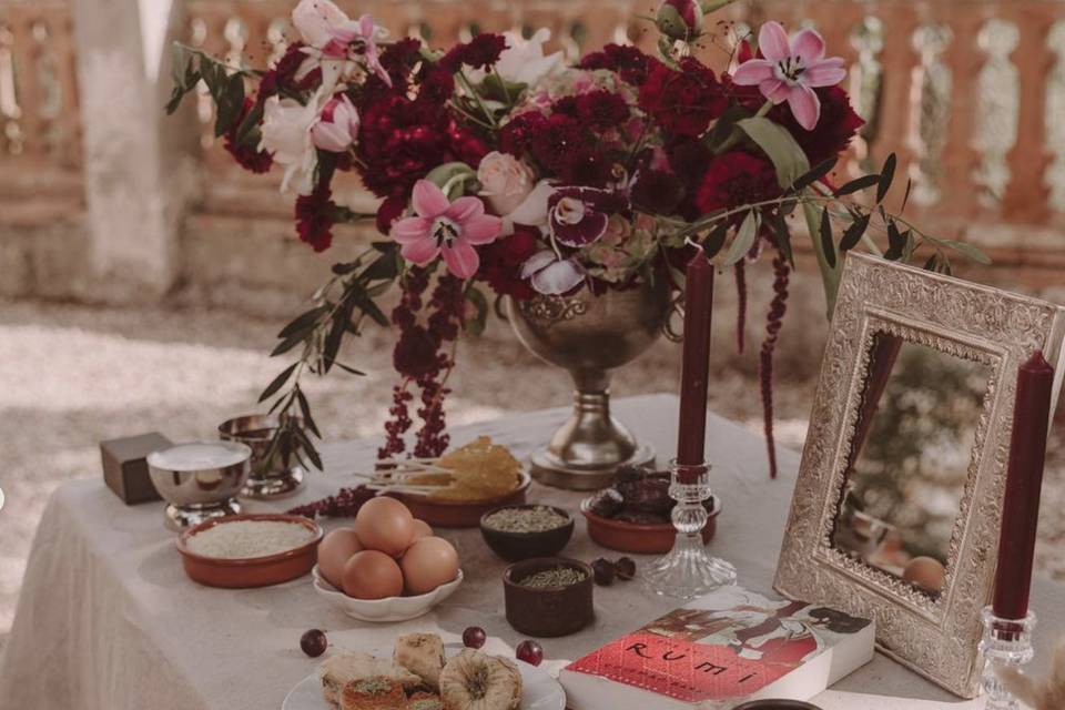 Decoración de mesa de ceremonia