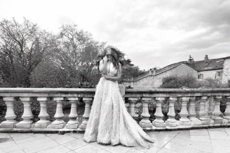 Vestido plumas