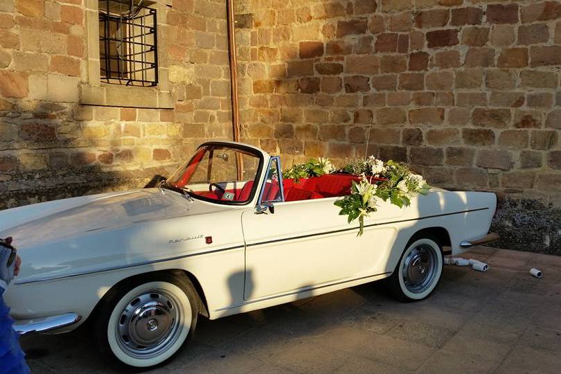 Decoración del coche de la novia