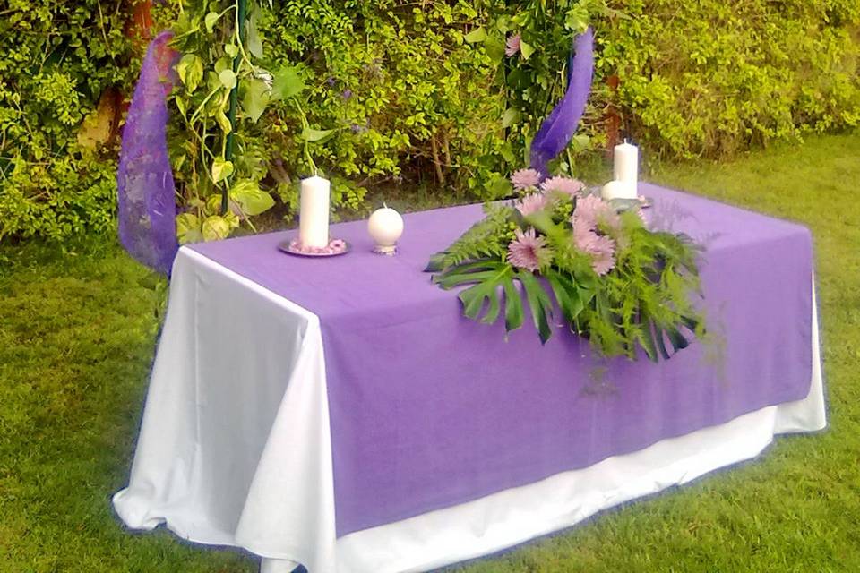 Decoración floral del altar