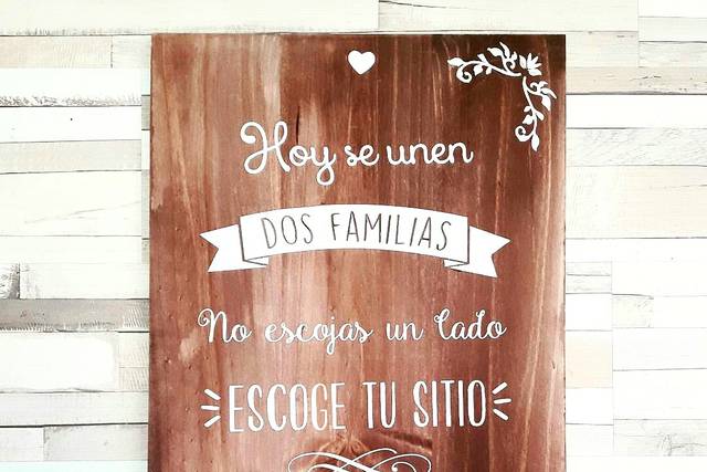 Cartel de novios personalizado