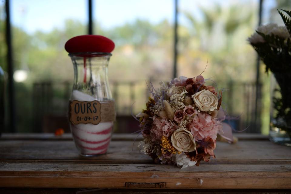 Ramo de novia, flores preservadas