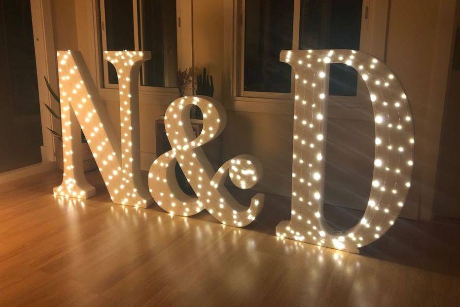 Letras iluminadas, letras de marquesina de Laerjin con luces, número  decorativo con luz LED, letrero de número iluminado para luz nocturna,  boda