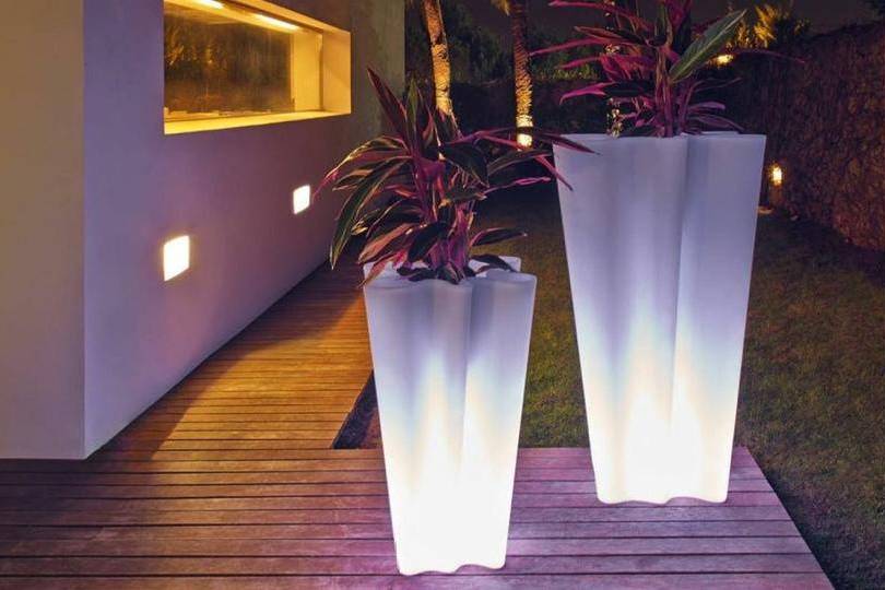 Macetas con luz led