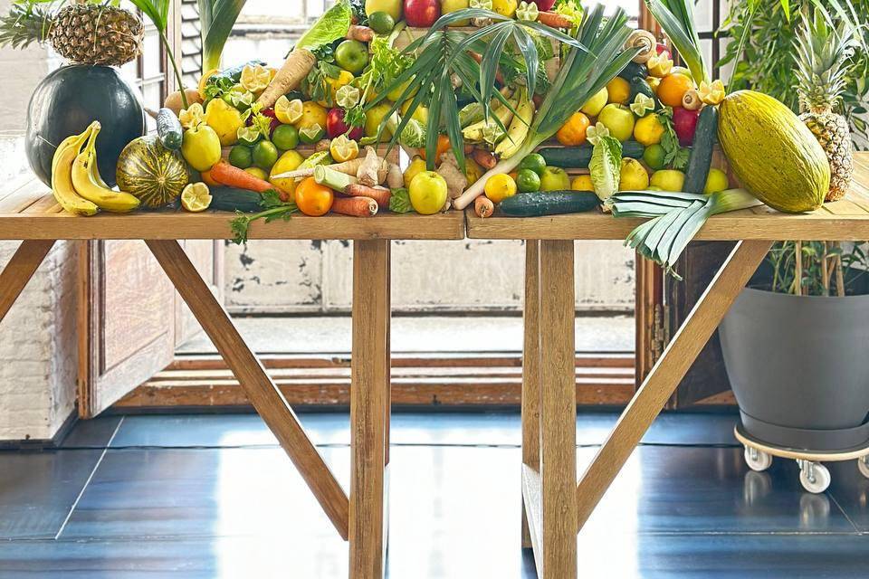 Mesa de fruta fresca