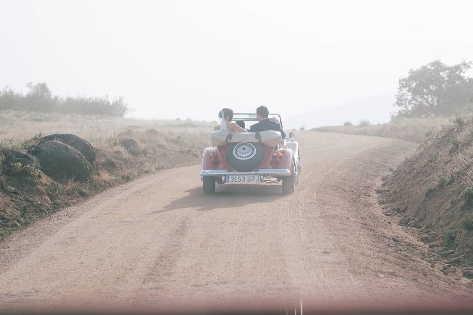 En el coche de Boda