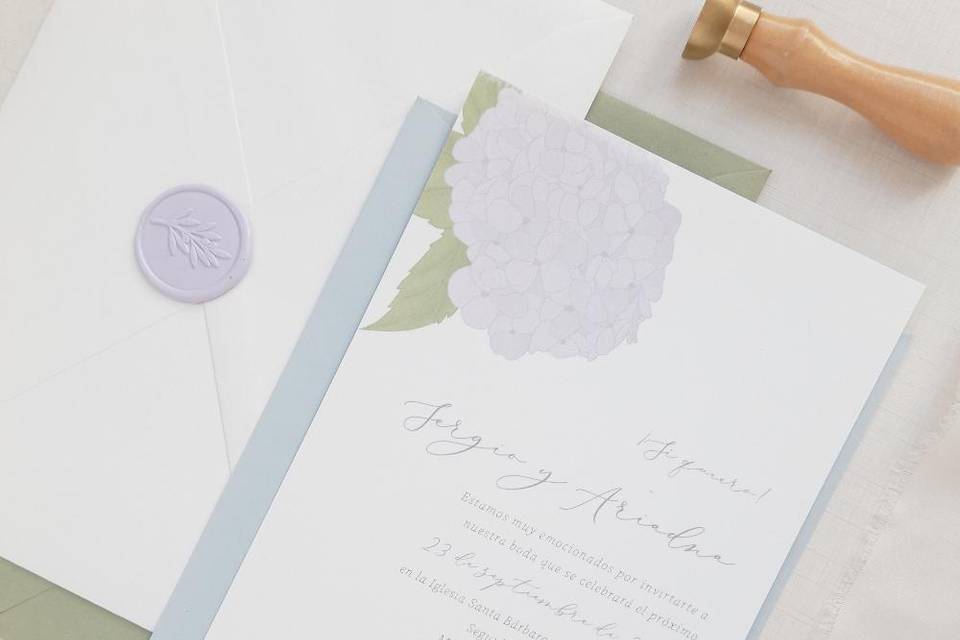 Invitación boda Hortensia