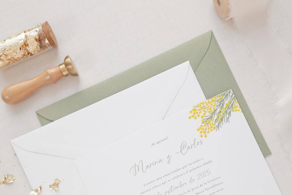 Invitación boda Mimosa