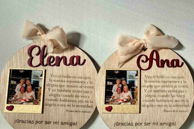 Placa circular con polaroid