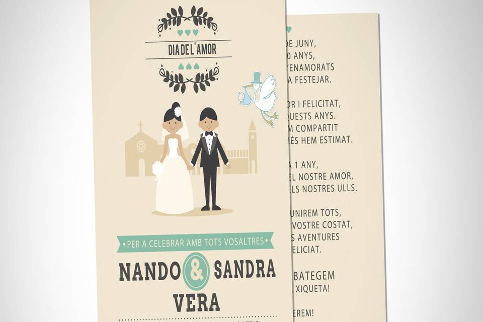 Invitación boda y bautizo