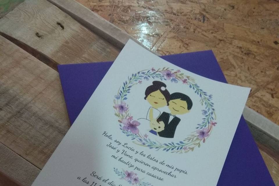 Invitación boda-bautizo