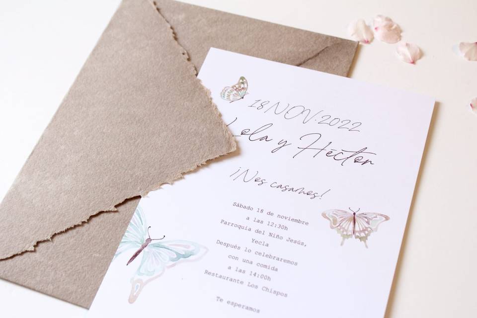 Invitacion de boda butterfly