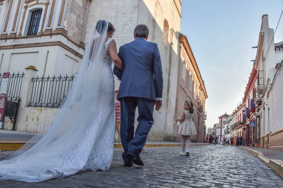 Camino a la ceremonia