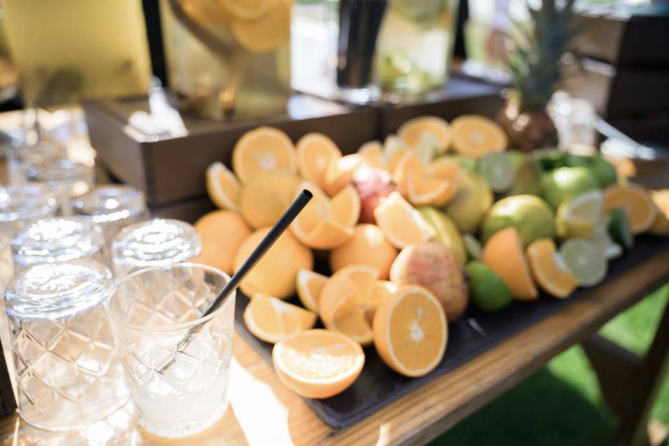 Rincón de bebidas refrescantes